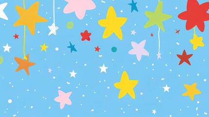 Children's Day Star Background: Lighting up Children's Fantastical World Full of Imagination with the Glittering Stars