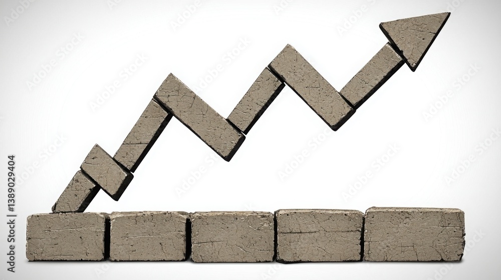 Poster intricate graph displayed on wall illustrating data with bars melting into each other for visual imp