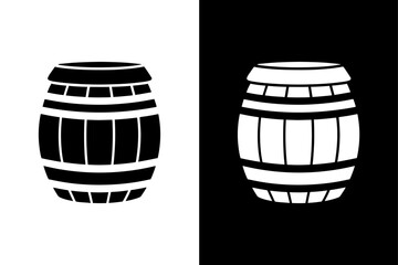 Wooden Barrel Silhouette Monochrome Vector Icon Download.