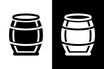 Barrel Silhouette Vector Icon Black and White Minimal Design.