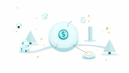 Obraz premium Flat Advanced visual narrative illustrating cross border tokenized assets with blockchain enabled asset representation secure token exchanges and transparent digital registries to enable efficient glo