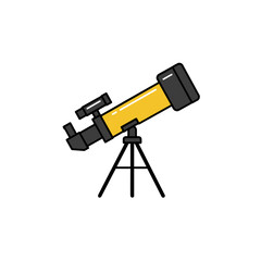 Telescope illustration on a tripod  