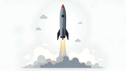 Fototapeta premium Explore a sleek wallpaper design featuring rocket propulsion technology, showcasing modern digital motifs and innovative thrust dynamics.