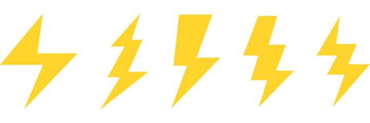 thunder bolt flash icon, yellow flash lightning bolt icon - Electric power icon symbol - Power energy icon sign. vector illustration