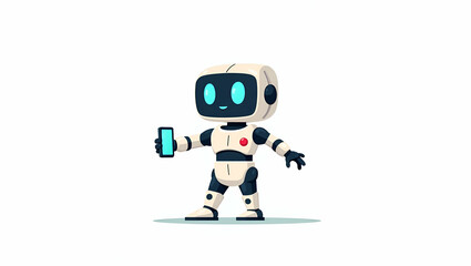 Fototapeta premium AI-Powered Digital Workers: Streamlining Operations with Intelligent Automation for Data-Driven Enterprise Process Management - Cute Vector Illustration