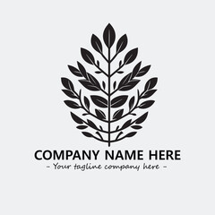 Plant illustration for logo company black and white vector image
