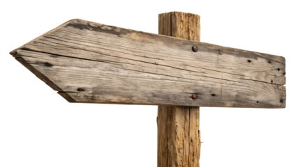 old wood guide signboard