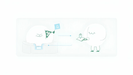 Fototapeta premium Explore a flat modern visual narrative showcasing blockchain transactions, secure smart contracts, and transparent fund flows for innovative digital finance.