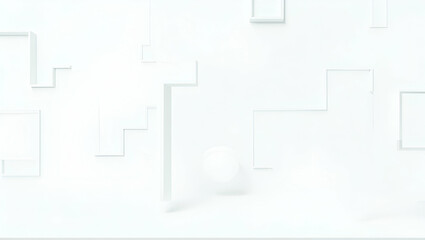 Fototapeta premium Flat This wallpaper artwork exhibits extensive empty space with modern minimalist design highlighting smart robotics through advanced AI integration and innovative mechanical systems conveying futuris