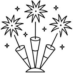 Firecracker Frenzy Vector - Printable Festive Fireworks Graphic Design File
