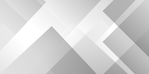 Obraz premium Vector white and gray overlap triangle geometric technology pattern. minimal rectangle arranged white lines transparent web square background layers. overlap web presentation design. 