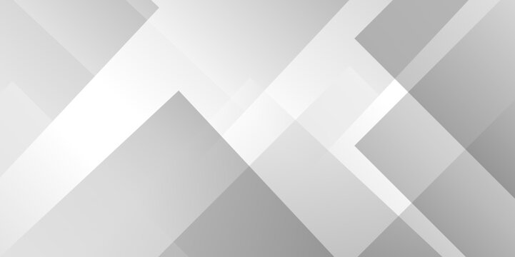 Vector white and gray overlap triangle geometric technology pattern. minimal rectangle arranged white lines transparent web square background layers. overlap web presentation design.	