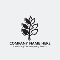 Plant illustration for logo company black and white vector image
