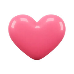 Red Heart 3D icon symbol vector transparent no background