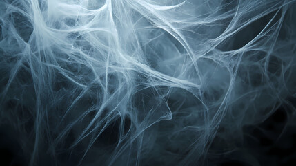 Obraz premium A smoky, misty atmosphere with cobwebs draping across the corners, perfect for layering as a background. Ghostly Silence. Illustration