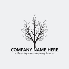 Obraz premium Plant illustration for logo company black and white vector image 