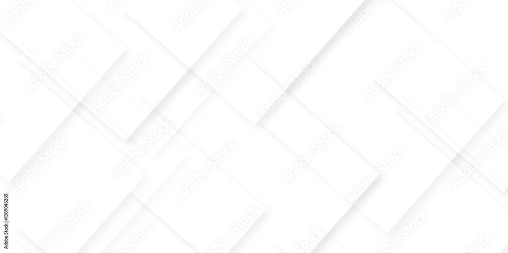 Fototapete vector white and gray overlap triangle geometric technology pattern. minimal rectangle arranged whit