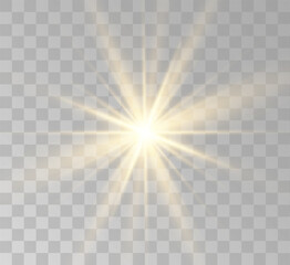 Transparent yellow sunlight special lens flash light effect. Front solar flare lenses	