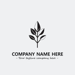 Plant illustration for logo company black and white vector image
