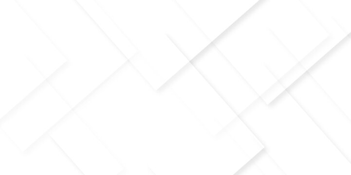 Vector white and gray overlap triangle geometric technology pattern. minimal rectangle arranged white lines transparent web square background layers. overlap web presentation design.