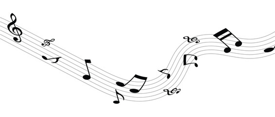Music notes waves on a white, Curve musical signs, sound wave line symbol in eps 10.