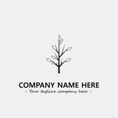 Plant illustration for logo company black and white vector image
