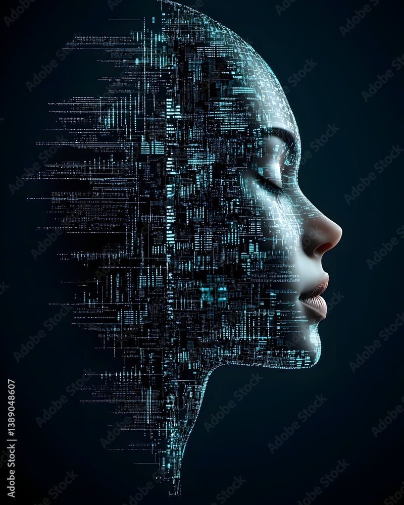 Poster a futuristic ai-powered analysis system, neural networks scanning big data, digital graphs and analy