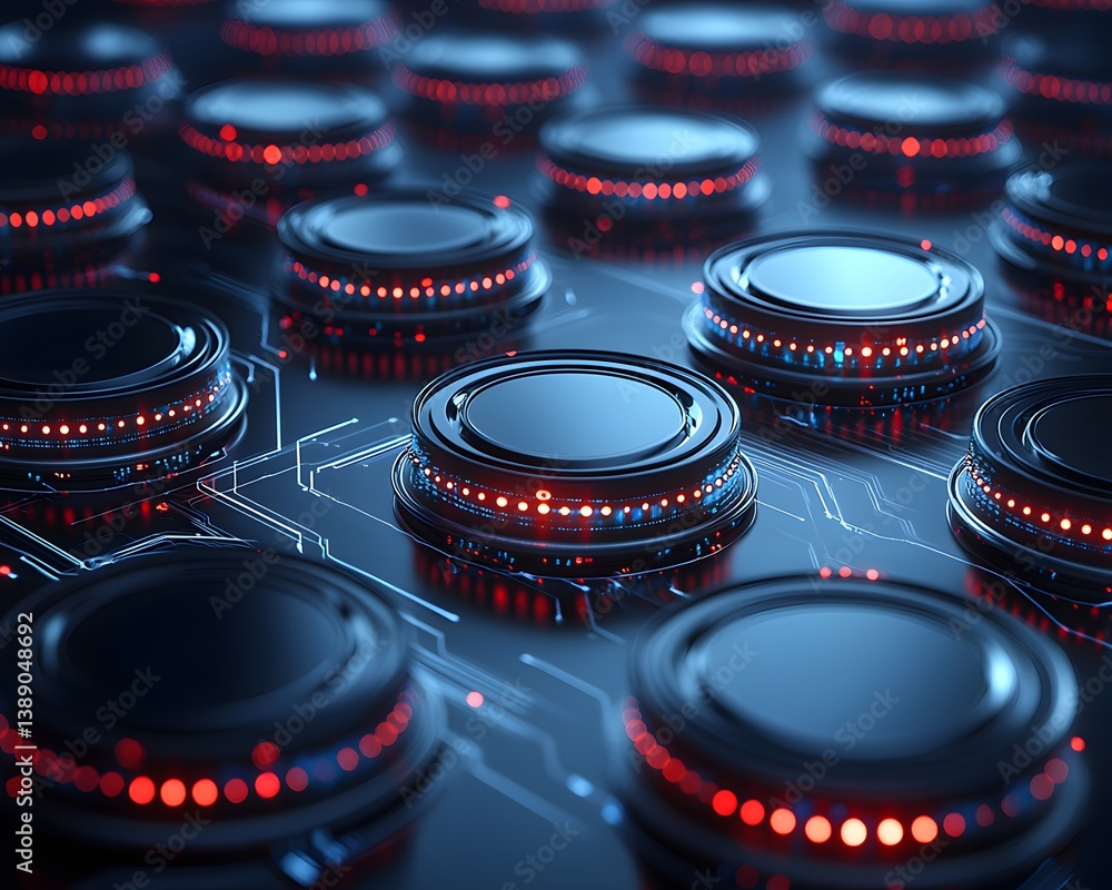 Poster tokenization process in ai, futuristic digital tokens floating in a glowing cyber environment, data 