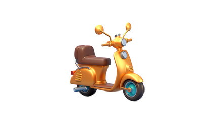 A cheerful yellow moped icon, representing fun city rides or youthful travel visuals.
