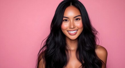 smiling woman with long hair