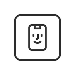 Mobile Device with Face ID Technology – Smartphone Security and Authentication Icon