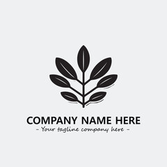 Plant illustration for logo company black and white vector image
