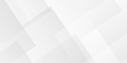 Vector white and gray overlap triangle geometric technology pattern. minimal rectangle arranged white lines transparent web square background layers. overlap web presentation design.	