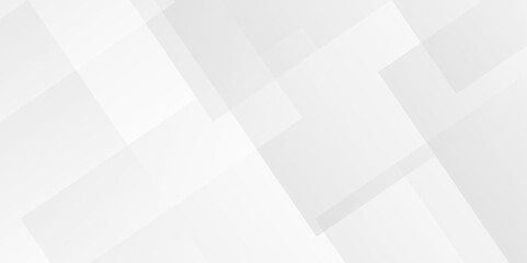 Vector white and gray overlap triangle geometric technology pattern. minimal rectangle arranged white lines transparent web square background layers. overlap web presentation design.