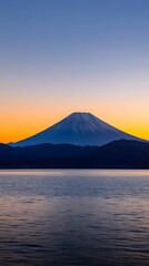 Mt. Fuji Sunrise Over Lake
