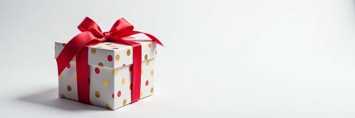 A festive gift box on a white background, perfect for celebrations and special occasions, celebration, festive