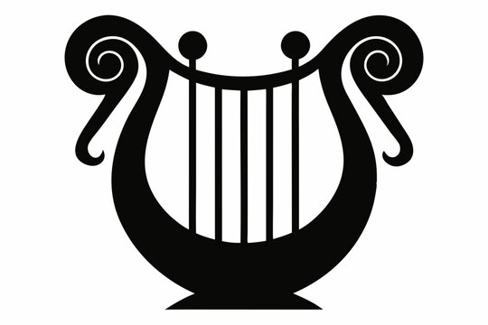 harp of orpheus silhouette vector illustration  