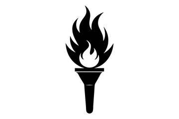 flaming torch silhouette vector illustration