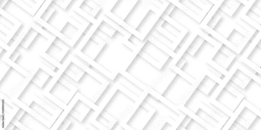 Fototapete vector white and gray overlap triangle geometric technology pattern. minimal rectangle arranged whit