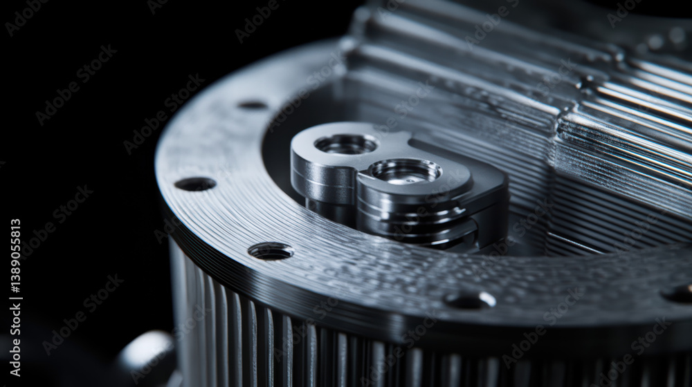 Poster intricate machine component: an up-close image reveals the stunning precision and intricate design o