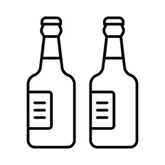 Beer bottle vector outline icon. EPS 10 file