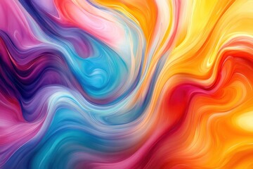 Obraz premium Swirling and blending abstract colorful paint forms an artistic background