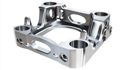 Obraz premium Precision Engineered Component: A meticulously crafted, metallic industrial component, showcasing intricate design and technical prowess.