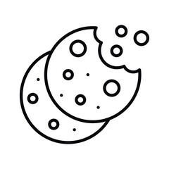 A outline style icon of chocolate cookies