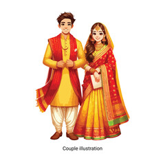 Custom wedding couple illustration capturing love, personality, and style in a unique, artistic way, perfect for gifts, invites, or keepsakes