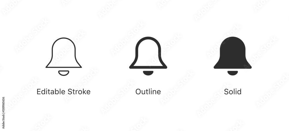 Aufkleber notification bell icon alarm symbol, notice new message icon. incoming inbox message sign icon. edit