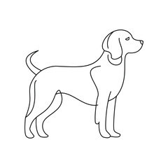 A Dog’s Stance  Line Art Design