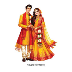 Custom wedding couple illustration capturing love, personality, and style in a unique, artistic way, perfect for gifts, invites, or keepsakes