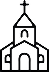 Christian church vector art silhouette design.
