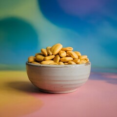 A Bowl of Bean Wax in Colorful Isolated Background, Perfect for DIY Candle Making and Craft Projects